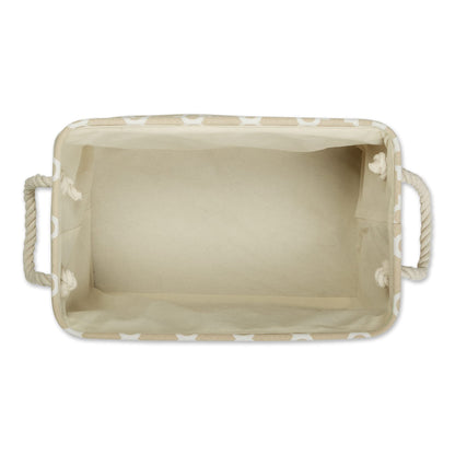DII Polyester Container with Handles, Lattice Storage Bin, Medium, Vintage Linen
