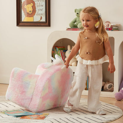 ALIMORDEN Animal Series Kid's Chair, Ultra-Soft Comfy Foam Filled Toddler Sofa Chair, Cute Animal-Shaped Design Toddler Couch, Lightweight Birthday for Baby Boys & Girls (Unicorn)