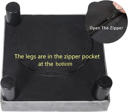 Joveco 15'' Small Foot Rest Stool Ottoman- Upholstered Footstool and Ottomans Small Footrest for High Beds- Lightweight and Portable, Light Gray