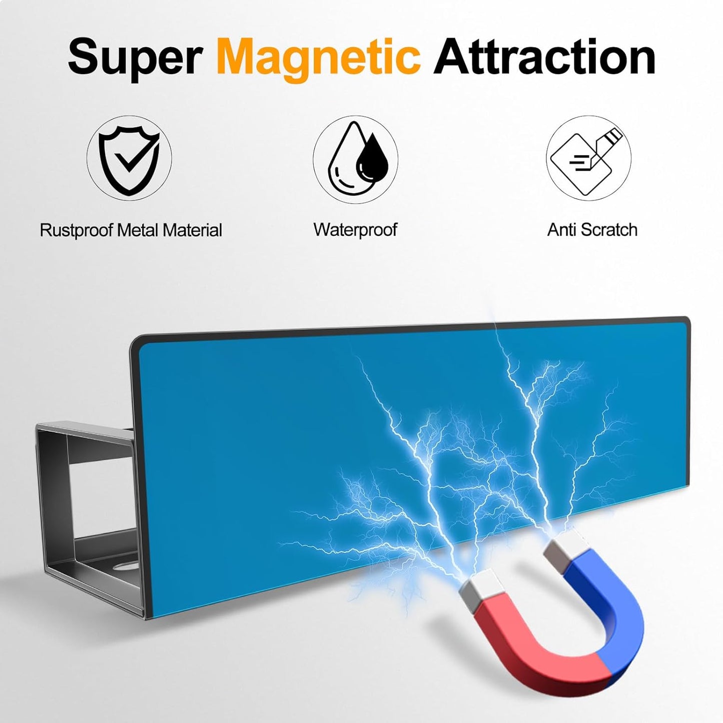 Magnetic Spice Rack for Refrigerator, 2-Pack Metal Spice Organizer for Kitchen Storage Organization, Magnetic Shelf for Fridge Space Saving Seasoning Organizer, Black