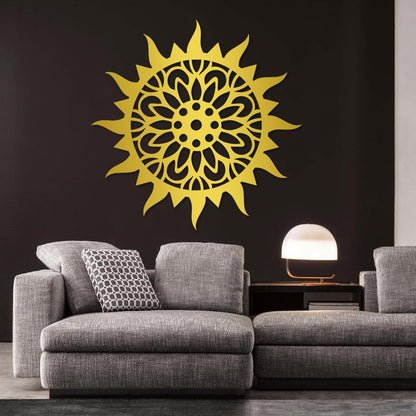 Sunburst Metal Wall Decor, Metal Sun Wall Decor, Metal Sun Flower Wall Art, Outdoor Metal Sun Wall Art, Sun Burst Wall Decor, Home Decor, Patio Decor, Wall Art for Living Room, Bedroom (Black, 32"x32"|80x80cm)