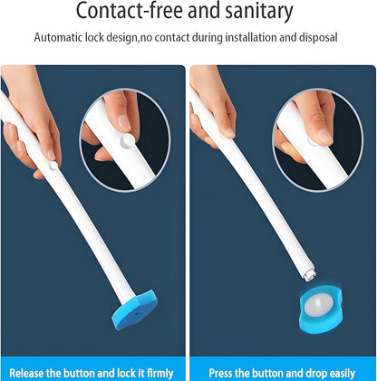 Disposable Toilet Brush with 40 Wand Refill Heads - KIRIKIT Wall-Mounted Toilet Brush and Holder Bowl Cleaner Set with 3 Scents for Deep Cleaning and Hygienic Bathroom Toilet Cleaning System