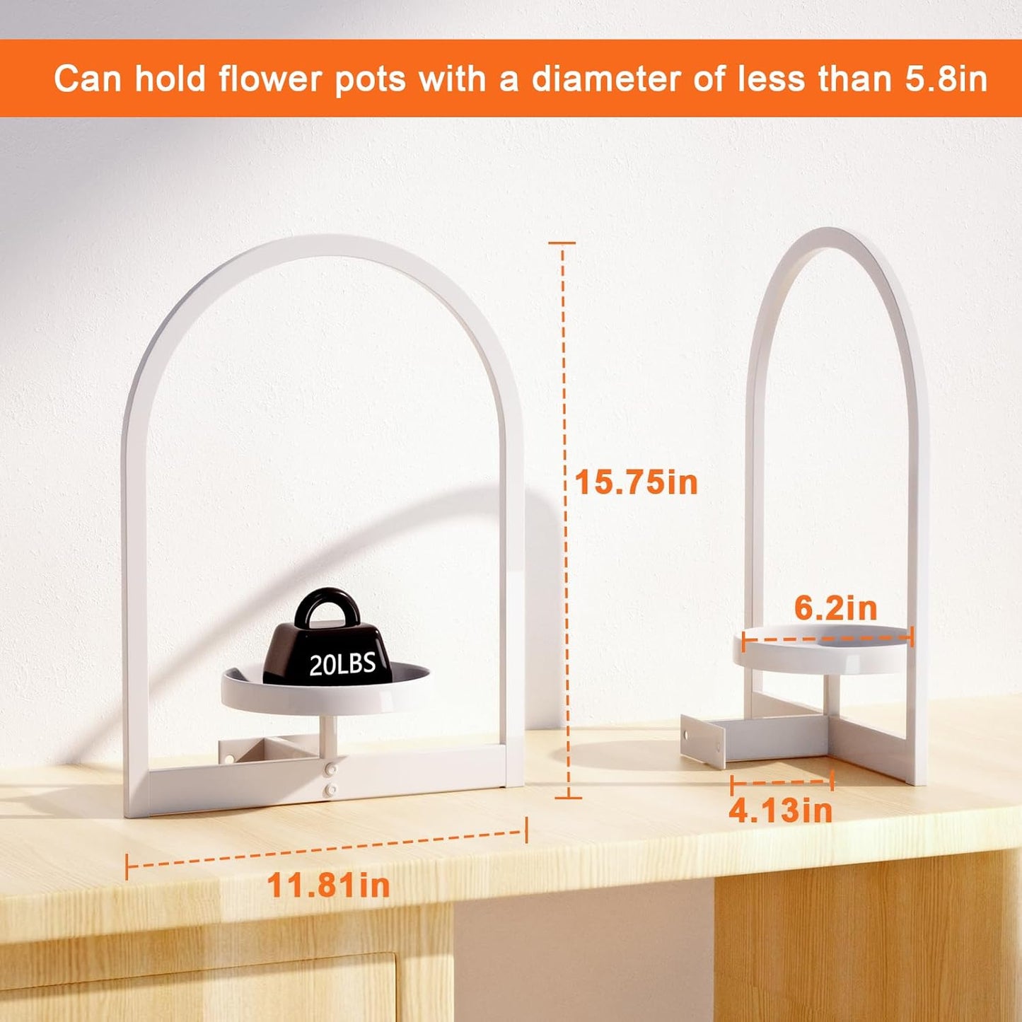 Wall Plant Holder, Wall Planter for Indoor Plants, Window Plant Shelves for Multiple Plants Indoor Outdoor, Framed Plant Holder for Home Decor (2 Pack)