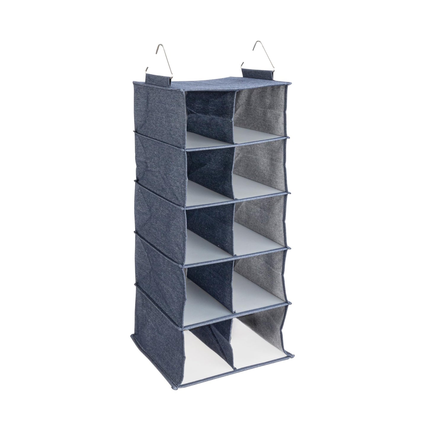 Household Essentials Hanging Cotton Blend and Plastic Closet Shoe Organizer with 10 Storage