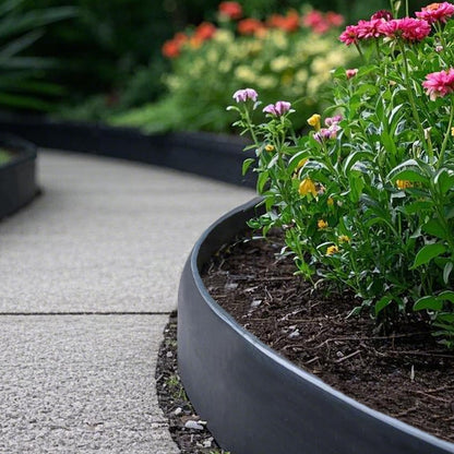 Hugeleaf 26 Feet Landscape Edging with 25pcs Spikes 4.5 Inch Tall Garden Edging for Landscaping, Garden, Flower Beds, Lawn (Black)