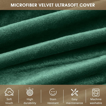 Bean Bag Chairs for Kids - Memory Foam Furniture BeanBag Chair - Kids/Teens Sofa with Soft Micro Fiber Cover - Round Fluffy Couch for Living Room Bedroom College Dorm - 2.5 ft, Green