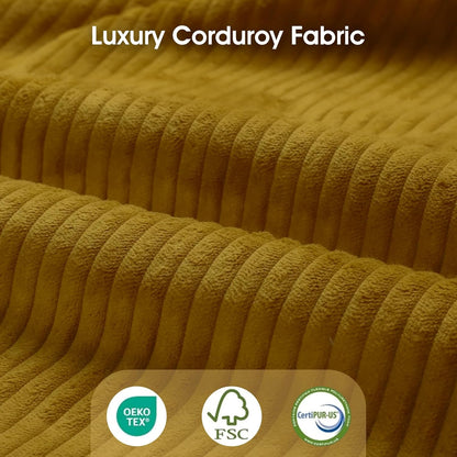 LLappuil Modular Sectional Sofa with Storage Seats, Corduroy Convertible Modular U Shaped Sectional Couch for Living Room, 10 Seat Oversized Sofa with 10 Back Cushion 10 Throw Pillow, Yellow