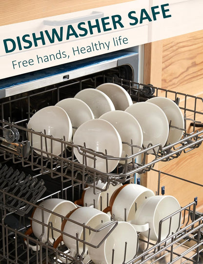 Teocera 5 Inch Porcelain Small Bowls Set, 6 Ounce small serving bowls for Dessert, Ice Cream, Snack, Dipping, Side Dishes, Microwave & Dishwasher Safe- White