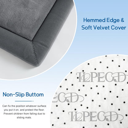 Baby Play Mat 1.2" Thick Memory Foam Nursery Rug Area Rug, 4’11” X 3’28” Yoga Mat Playmat Crawling Mat for Baby,Toddlers, Infants, Kids,Floor Mat Tatami Mat for Living Room with Non-Slip(Grey)