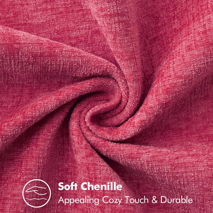 MIULEE Pack of 2 Couch Throw Pillow Covers 20x20 Inch Hot Pink Farmhouse Decorative Pillow Covers with Stitched Edge Soft Chenille Solid Dyed Spring Pillow Covers for Sofa Bed Living Room