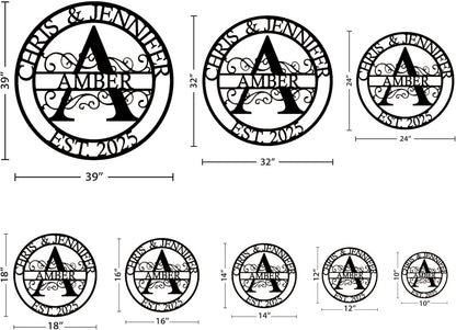 Personalized Family Name Sign, Split Letter Monogram Wall Art Decor, Durable Steel Family Last Name Decor, Custom Signs Indoor or Outdoor, Personalized Wedding Gifts, Housewarming Gift