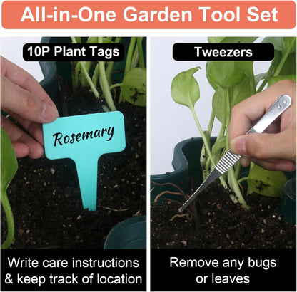 Vertical Planter, 7 Tier Stackable Strawberry Planter with Garden Tool Set, Movable Indoor/Outdoor Garden Herb Pot for Growing Vegetables and Succulents, Green