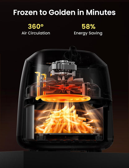 COMFEE' Compact 2.1 Quart Air Fryer with 12 Menu Options, Adjustable Timer & Temperature Control 180-400 degrees F, Dishwasher-Safe Nonstick Fry Basket with Stainless Steel Finish