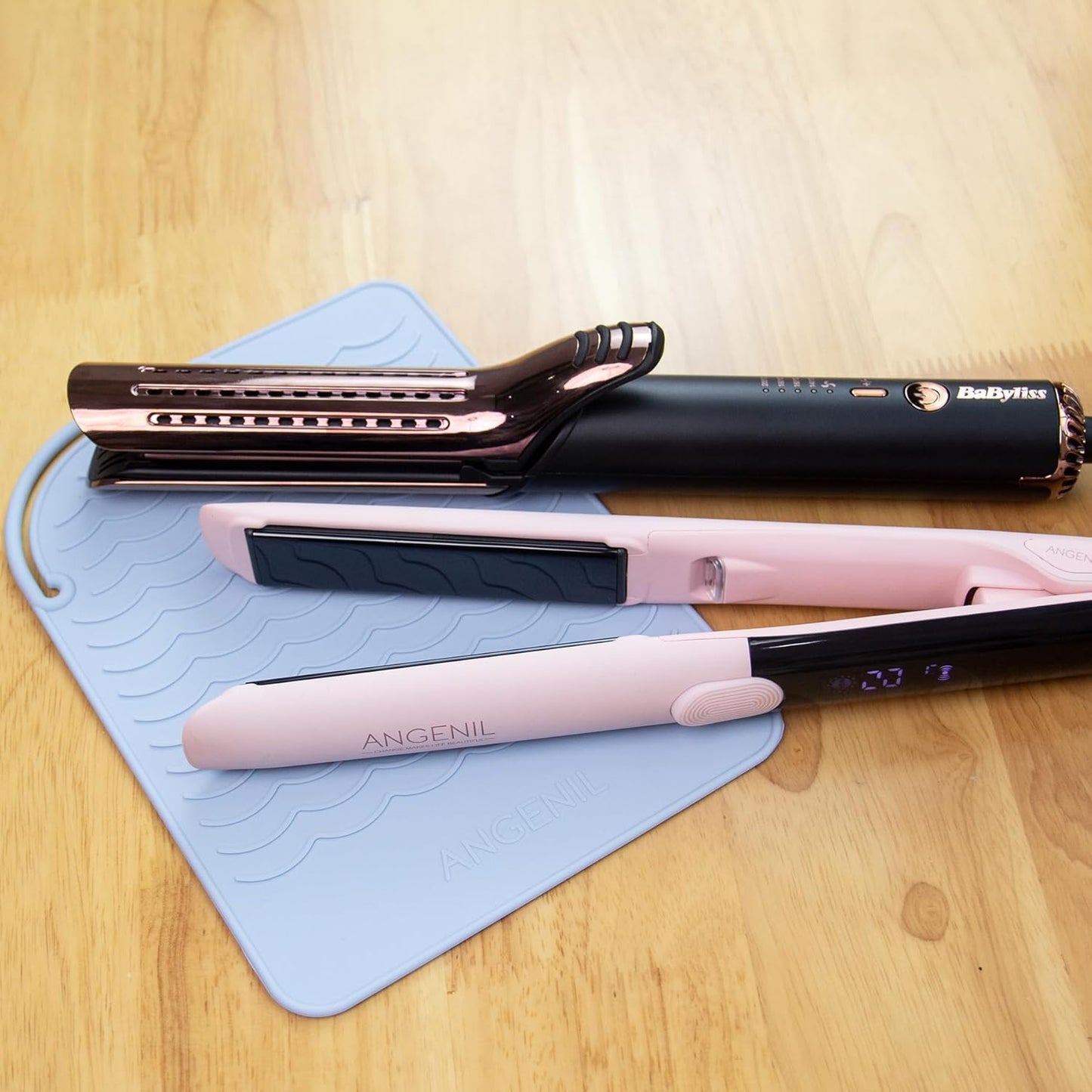 ANGENIL Heat Resistant Silicone Mat for Hair Tools - Counter Mat Pad Cover for Curling Irons, Flat Irons, and Hair Straighteners (9" x 6.5")