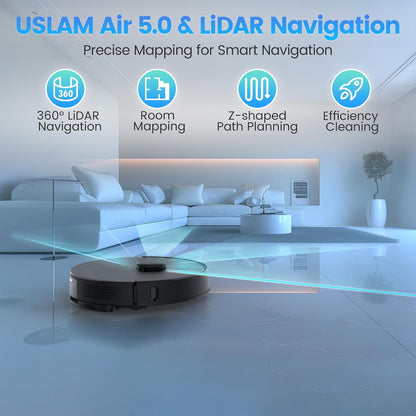 Robot Vacuum and Mop Combo, Self-Emptying, 60-Day Capacity, Schedule, 180mins Runtime, Home Mapping, Wi-Fi/App/Alexa/Remote, Robotic Vacuum Cleaner for Pet, Hard Floors, Carpet