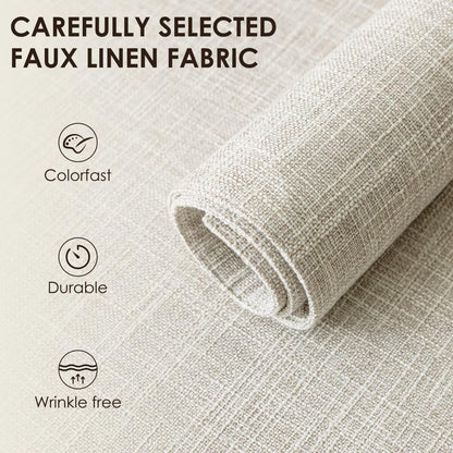 Placemats Set of 4, Bilayer Thickened Linen Place Mats Heat Resistant Machine Washable Wrinkle Free Carefully Selected Polyester Mats for Kitchen/Dining/Coffee Table (Cream Beige)