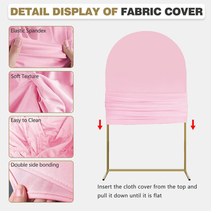 Arch Backdrop Stand and Cover Set, Metal Balloon Arch Backdrop 6.6ft, Gold Arched Stand Frame for Wedding, Parties,Birthday, Backdrop Decorations (Pale Pink,6.6ft)