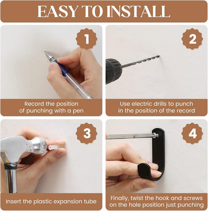 Hanging Fruit Baskets for Kitchen - 3 Pack Boho Wall Hanging Basket with 6 Pcs Strong Hooks, Handwoven Hanging Holder Teardrop Home Produce Basket for Fruits Vegetable Potato Onion Storage (Linen)