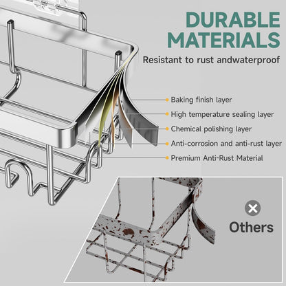 Veken Shower Caddy 6-Pack, Family Choice Award Winner, Large Wall Mounted Shower Rack, Bathroom Shelves Over Toilet, Organizer Storage Accessories with Soap Dish&Toothbrush Holder