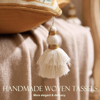 patdrea Designer Pack of 4 Throw Pillow Covers,Beige Vintage French Soft Linen Pillows Cover with Daisy Floral Pattern,Vintage Square Farmhouse Decorative Pillowcase for Couch,Bed,Living Room