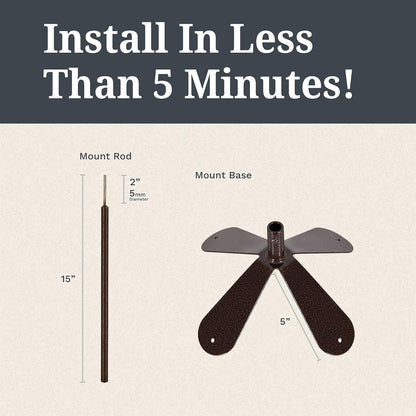 EZ Vane Birdhouse Weathervane — 4-Sided Mount, Wind Cups, Antique Copper Finish, Steel with Durable Triple Powder Coating, Handcrafted in USA