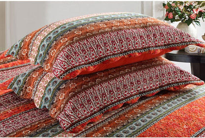 NEWLAKE Striped Classical Cotton 3-Piece Patchwork Bedspread Quilt Sets, Queen Size