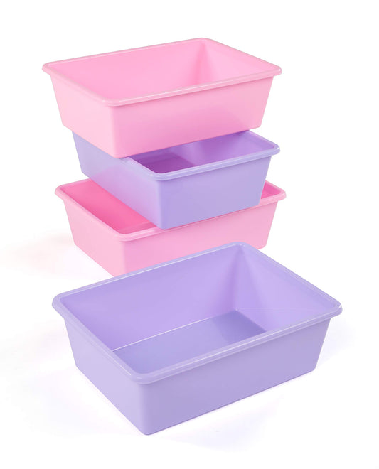 Humble Crew Plastic Storage Bins for Kids, Large Removable Toy Organizer