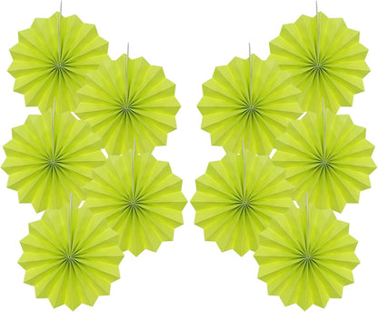 Green Graduation Party Decor,Tropical Party Decorations,Emerald Green Party Decorations,Hawaiian Themed Party Decorations,8in Hanging Paper Fans 30 Color DIY Set (Clear Green)