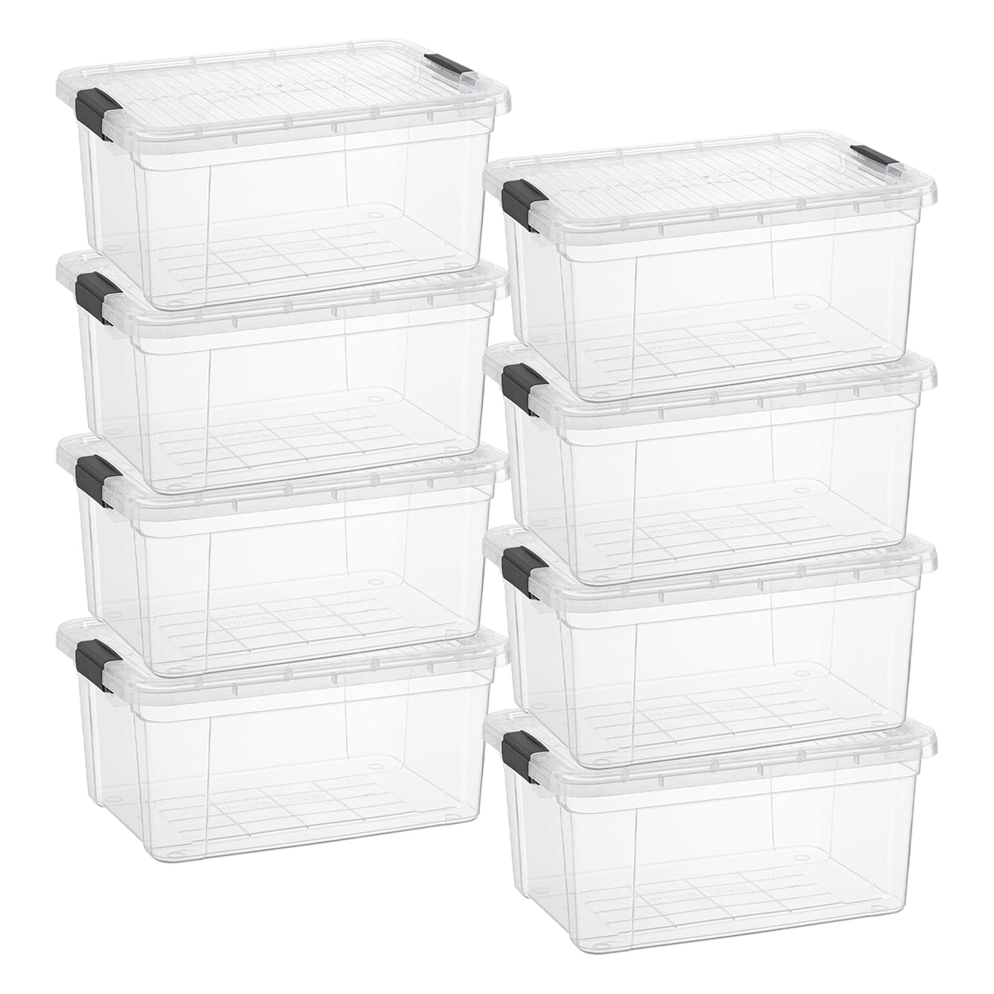 Superio Clear Storage Boxes with Lids, 21 Quart Plastic Container Bins for Organizing, Stackable