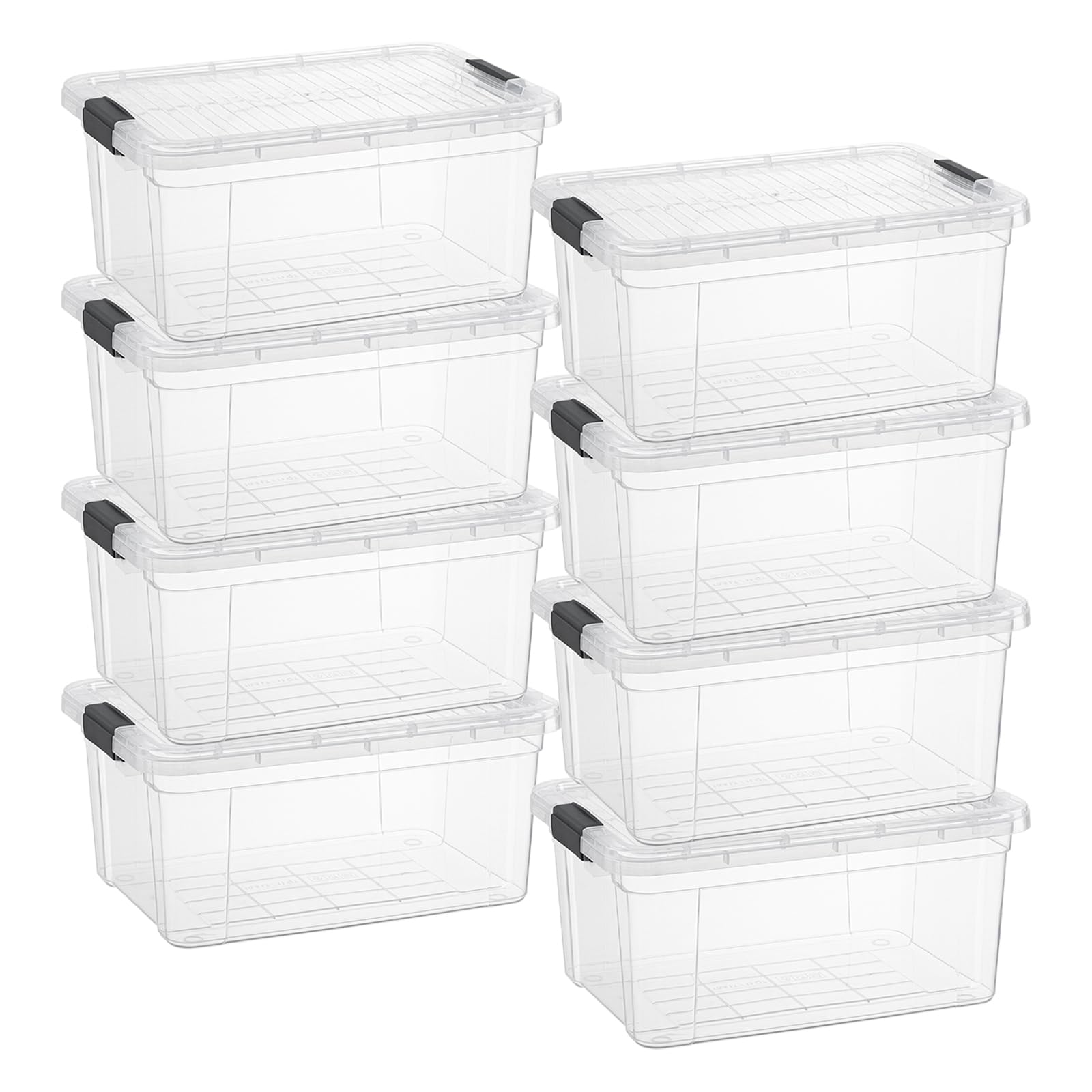Superio Clear Storage Boxes with Lids, 21 Quart Plastic Container Bins for Organizing, Stackable