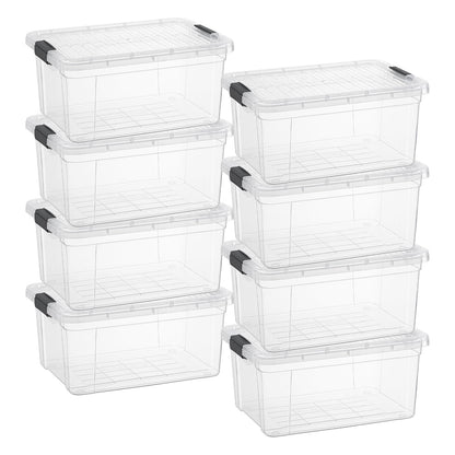 Superio Clear Storage Boxes with Lids, 21 Quart Plastic Container Bins for Organizing, Stackable
