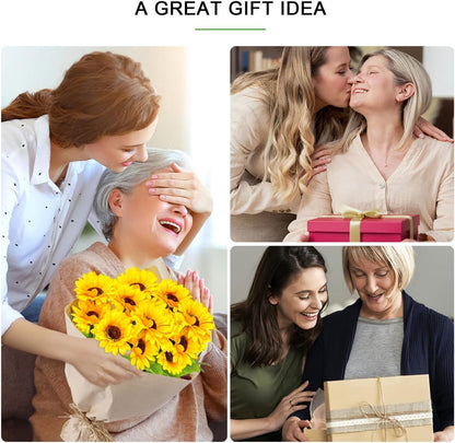 Solar Sunflower Lights 2 Pack with 12 Sunflower Solar Lights Outdoor Garden Decor Birthday Gift for Mom Women Grandma,Waterproof Solar Flower Garden Stake Lights for Yard Landscape Patio Lawn Pathway