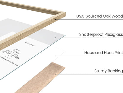 HAUS AND HUES Set of 4 11x17 Picture Frames - Natural Oak Wood Gallery Wall Set, 17x11 Frames Decor, Collage Photo Frames