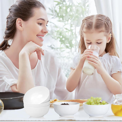 5 Inch Ceramic Cereal Bowls, 16 Ounces Small Bowls Set of 6,White Dipping Bowls for Kitchen,Dessert, Fruits, Snack,Microwave and Dishwasher Safe