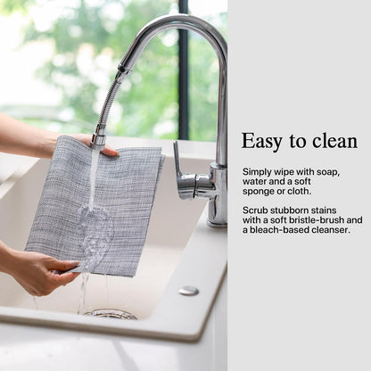 Placemats Set of 12 - Easy Clean Woven Vinyl Placemats for Dining Table, Indoor/Outdoor Place Mats, Washable PVC Table Mats（Gray）