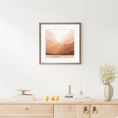 16x16 Picture Frame Natural Solid Walnut Photo Frames with 12x12 Removable Mat Wall Hanging Large Handcrafted Frame with HD Plexiglass Wall and Tabletop Display Large Poster Frame