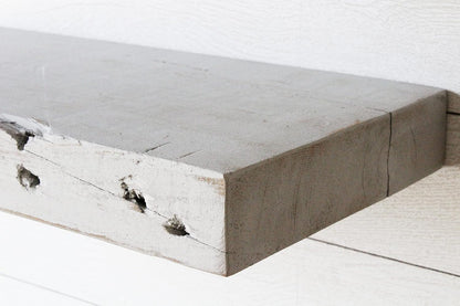 Urban Legacy Reclaimed Barn Joist Deep Floating Shelves | Deep Shelves with Low Profile Shelf Bracket with High Weight Capacity, Set of 2 (48" x 11" x 2.5", Rustic Gray)