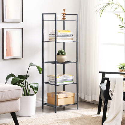 SONGMICS 5-Tier Storage Rack, Bathroom Shelf, Extendable Plant Stand with Adjustable Shelf, for