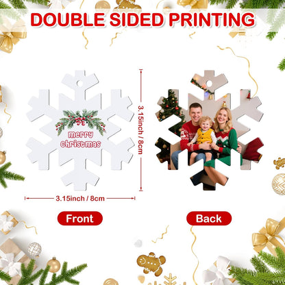 Personalized Photo Christmas Ornaments Double-Sided Metal Custom Picture Christmas Ornament 2024, Customized Xmas Tree Decorations Memorial Gifts for Kids Couples Family Friends Pet