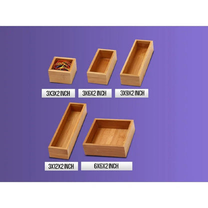 YBM Home Bamboo Drawer Organizer Storage Box for Kitchen Drawer, Junk Drawer, Office, Bedroom