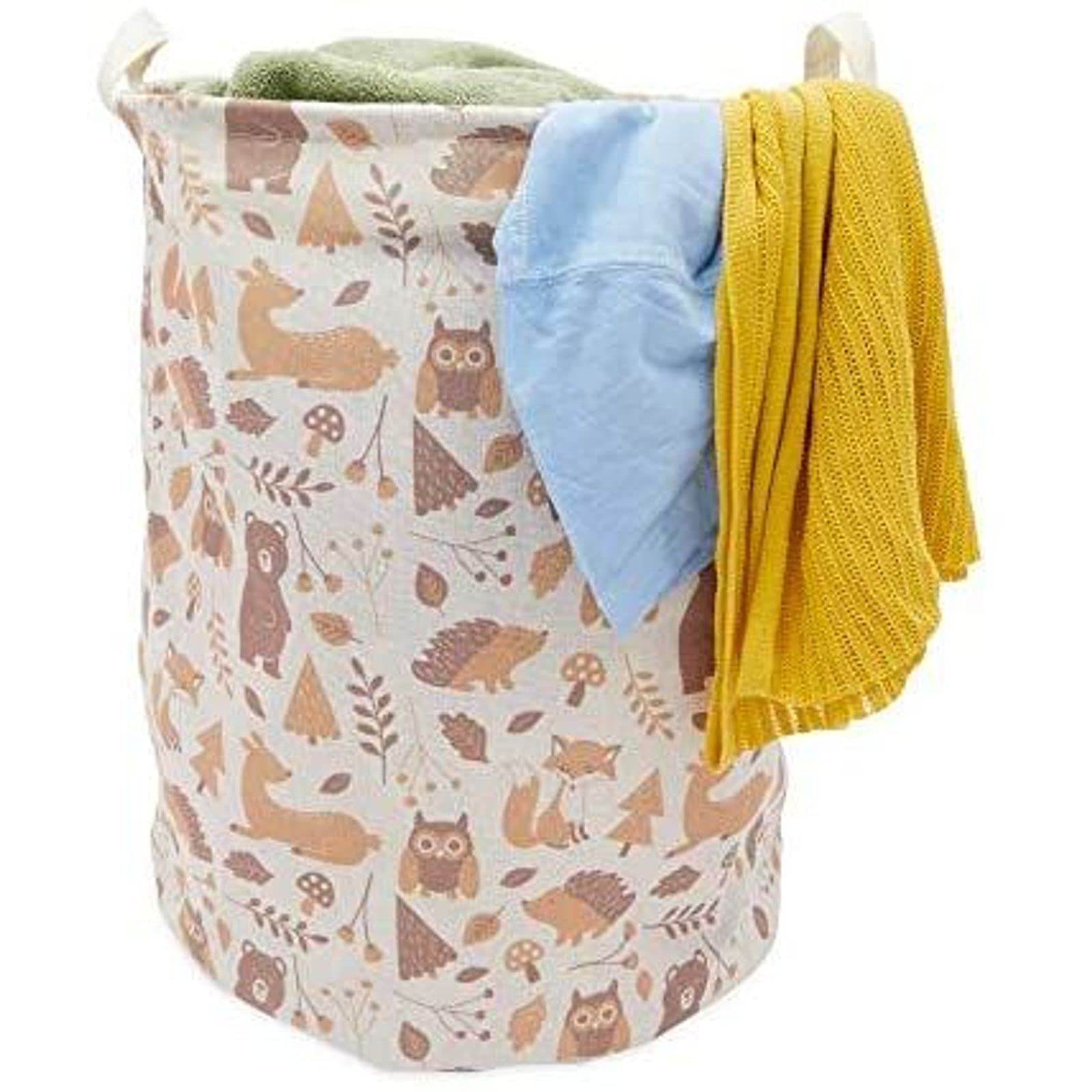 Okuna Outpost Collapsible Woodland Nursery Laundry Hamper - Waterproof Canvas Storage Bin
