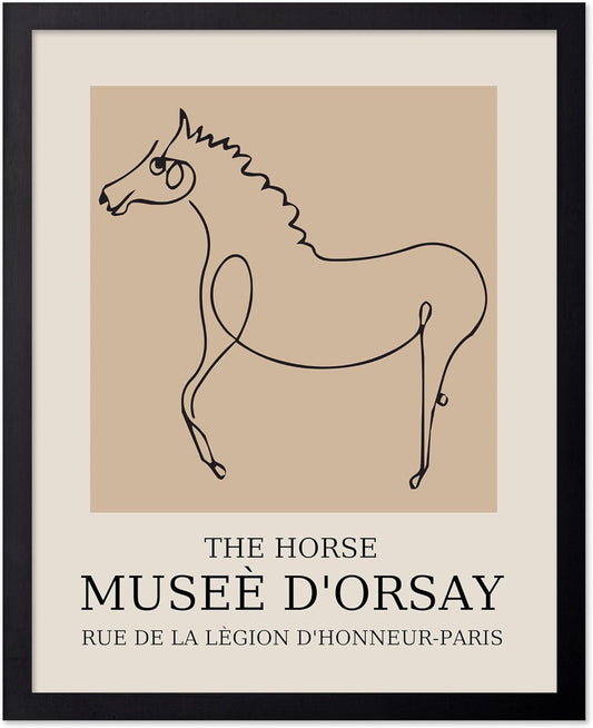 Poster Master Vintage Poster - Retro Horse Print - Line Drawing Art - Sketch Art - Gift for Boys, Girls & Animal Lover - Minimal Wall Decor for Kid's Room or Nursery - 11x14 UNFRAMED Wall Art