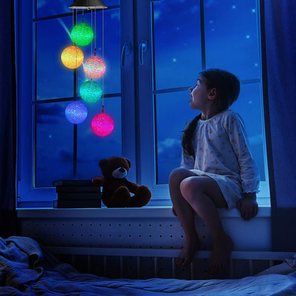 Toodour Solar Wind Chime, Color Changing Ball Wind Chimes, LED Decorative Mobile, Gifts for Mom Grandma, Waterproof Outdoor Solar Lights for Garden, Patio, Party, Yard, Window, Outdoor Decorations