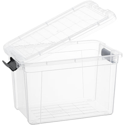Superio Clear Storage Boxes with Lids, 8.75 Quart Plastic Container Bins for Organizing, Stackable