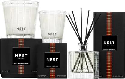 NEST New York Scented Classic Candle, Sicilian Tangerine - 8.1 oz - Up to 60-Hour Burn Time - Reusable Glass Vessel