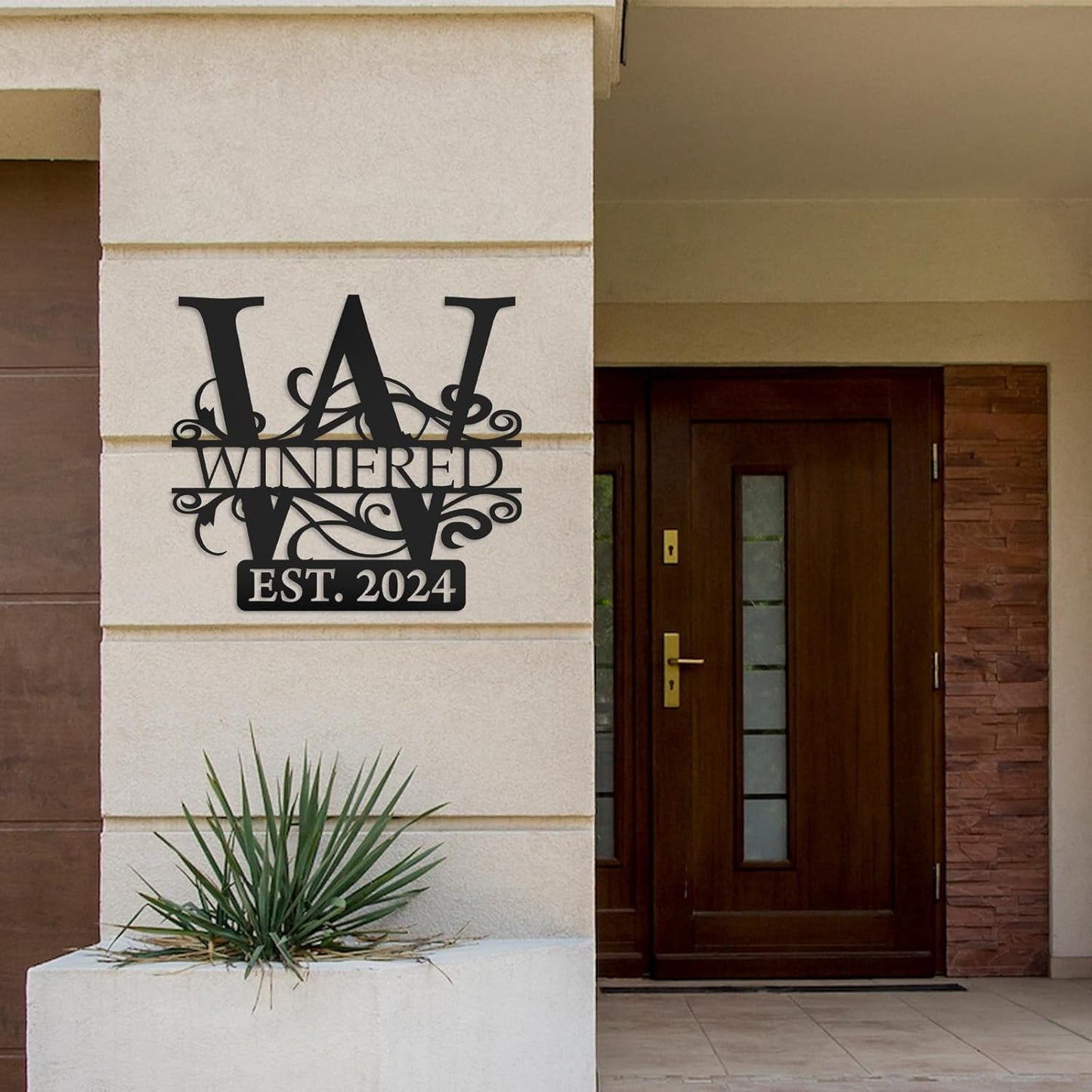 Custom Metal Signs | Last Name Sign | Split Letter Monogram Wall Decor | Custom Outdoor Signs | Personalized Wedding Gift | Housewarming Couples Gift | Outdoor Metal Sign | Metal Art