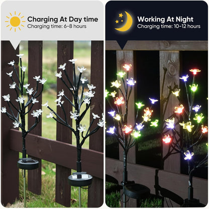 Solar Garden Lights Outdoor,Waterproof Outdoor Solar Lights for Outside Decorative 6Pack, 120Led Solar Flowers Garden Decor, for Yard Pathway,Lawn,Patio Fairy Decorations Gardening Gifts