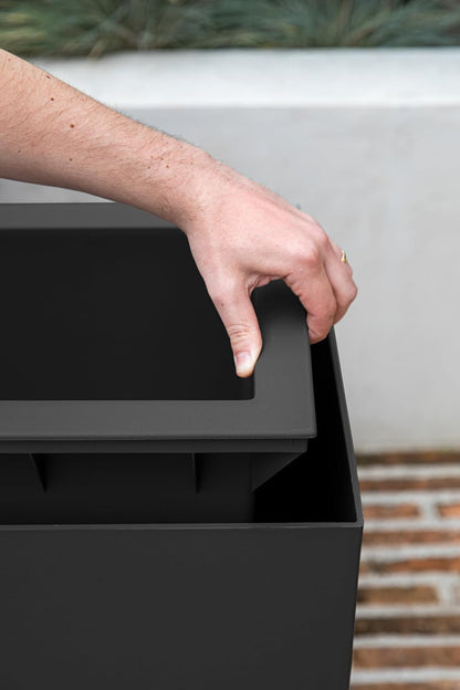 Veradek Block Series Span Plastic Planter - Tall Rectangular Planter for Indoor or Outdoor Patio/Porch | Durable All-Weather with Removable Insert Bucket | Modern Design for Plants, Flowers, Garden