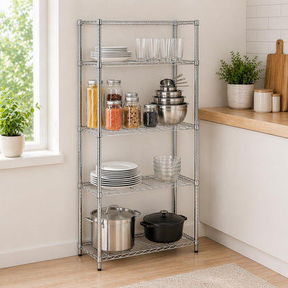 Honey-Can-Do 5-Tier Heavy Duty Adjustable Shelving Unit, 200-lb Per Shelf NSF Certified Metal