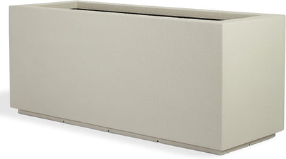 PolyStone Milan Tall Modern Outdoor/Indoor Rectangular Trough Planter, 46" L X 17" W X 19" H, Lightweight, Heavy Duty, Weather Resistant, Polymer Finish, Commercial and Residential (Greige)